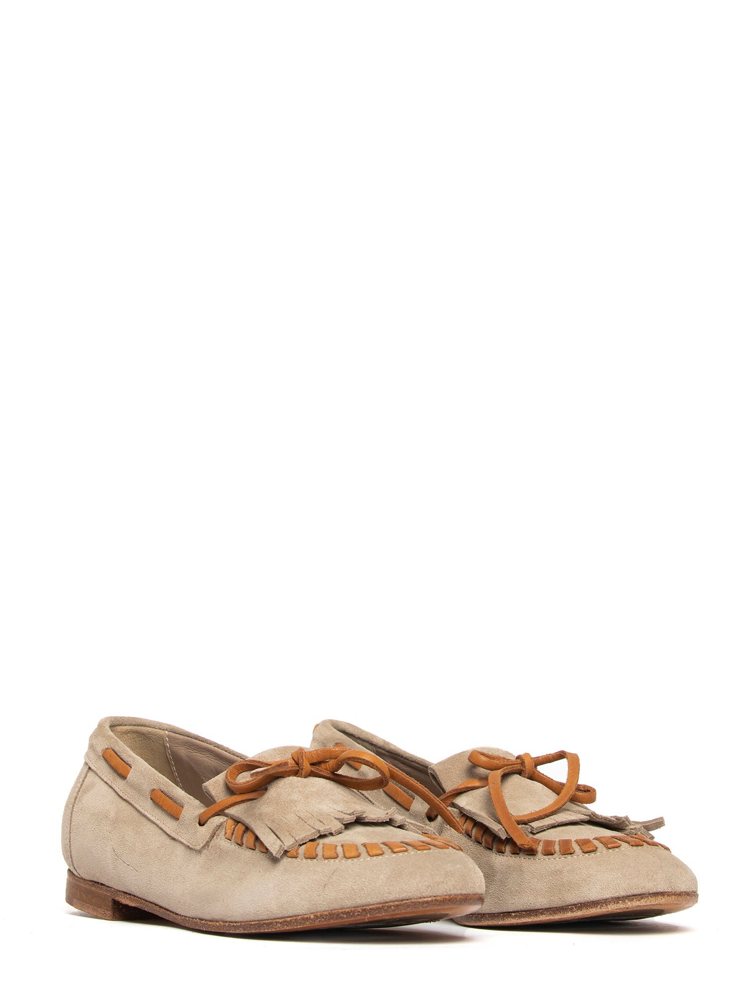 Mocassini in camoscio beige 2733