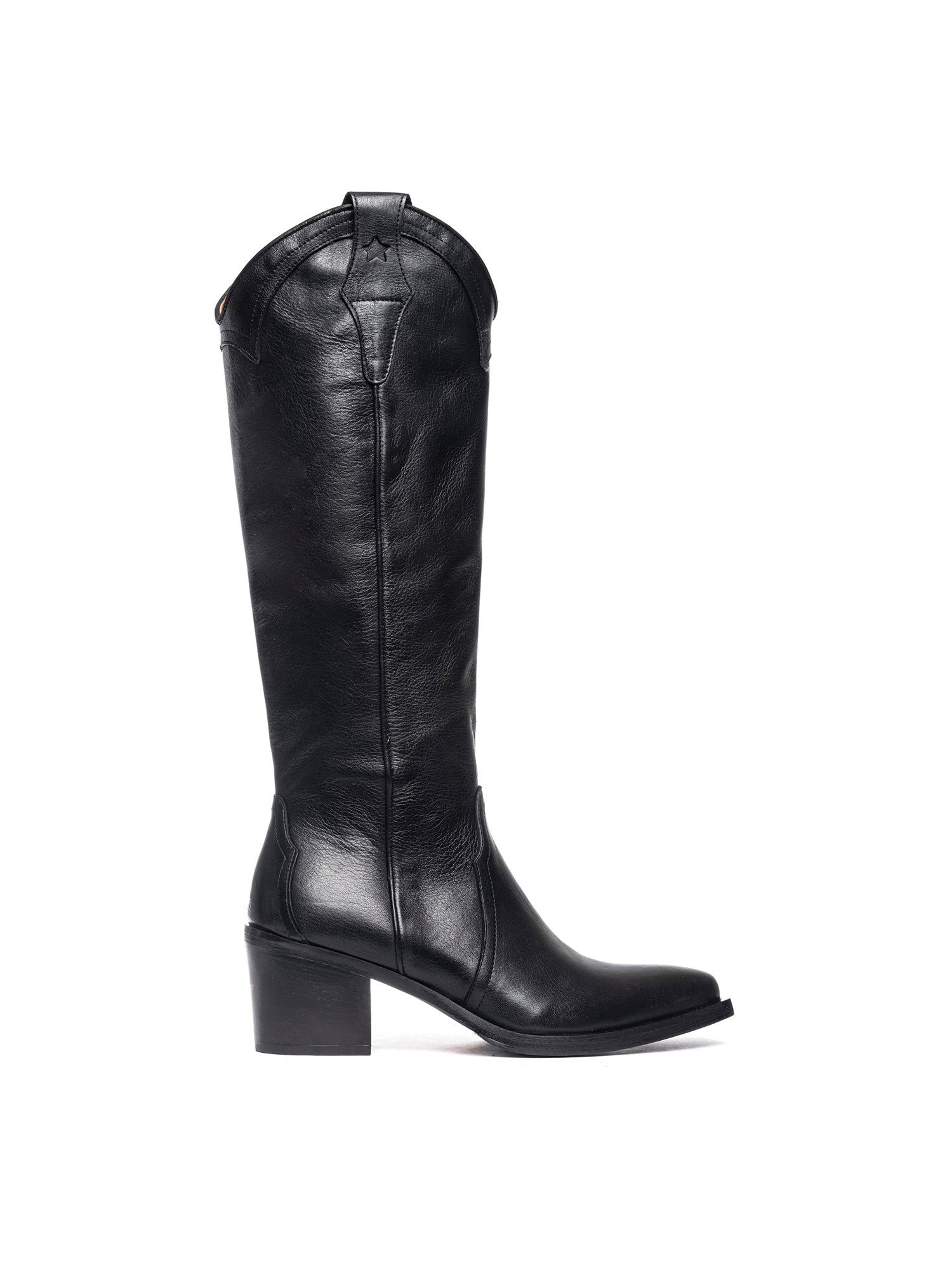 Stivali texani in vitello nero 2801