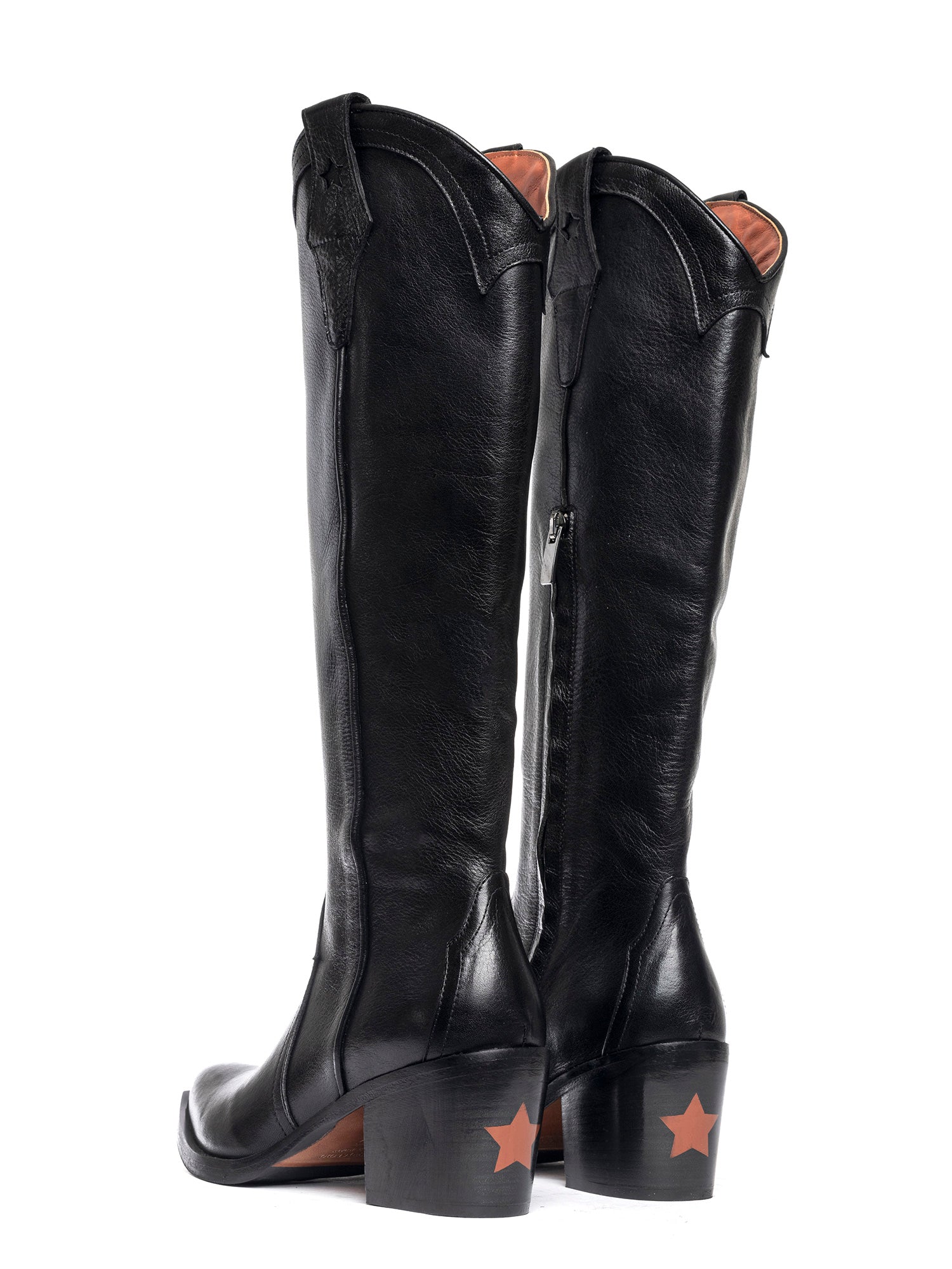 Stivali texani in vitello nero 2801