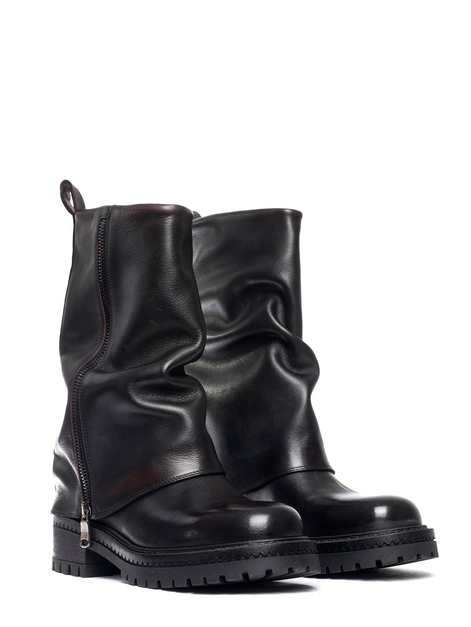 Biker in vitello asport nero e bordeaux 2825