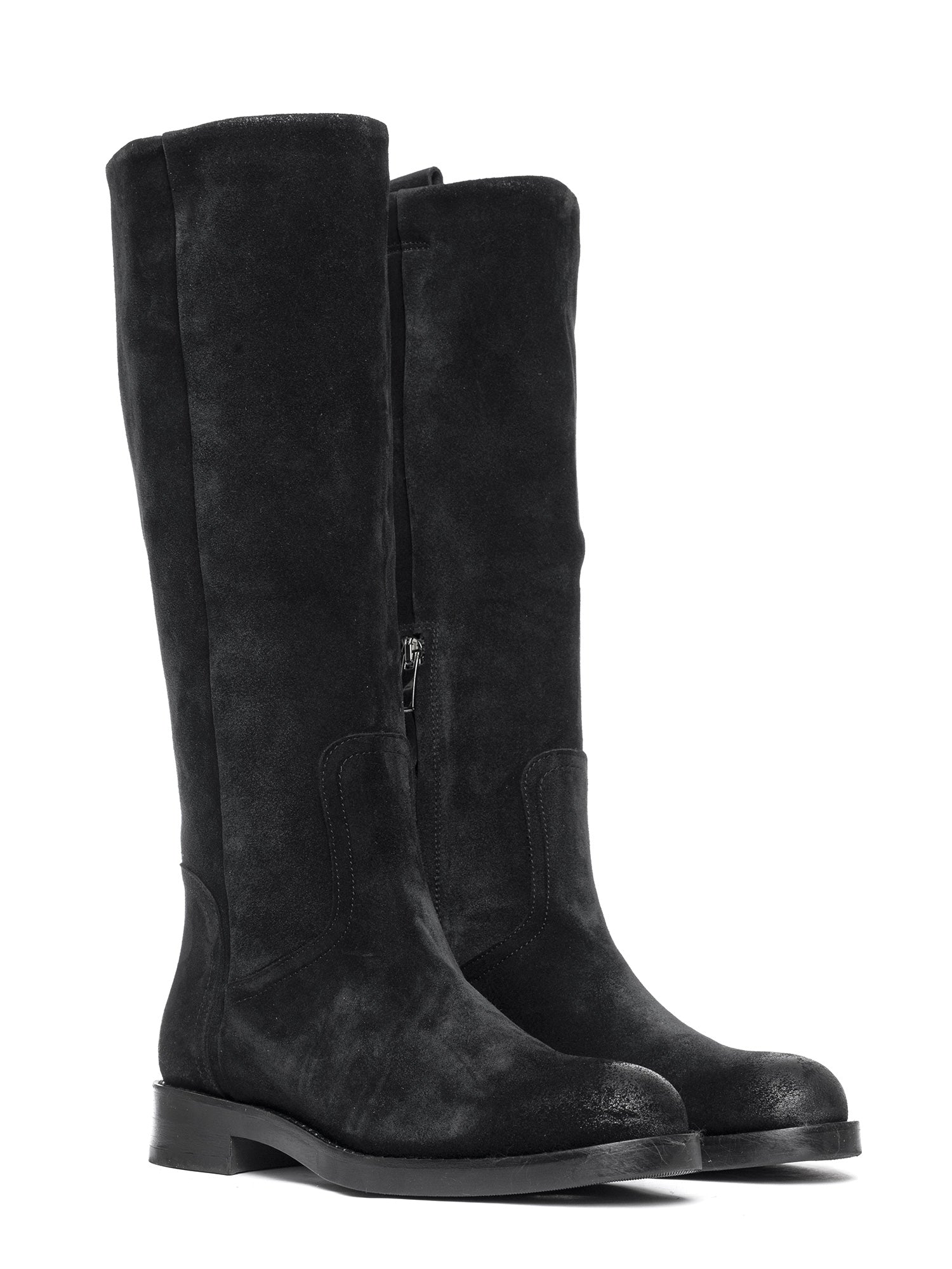 Stivali texani in camoscio nero 2841