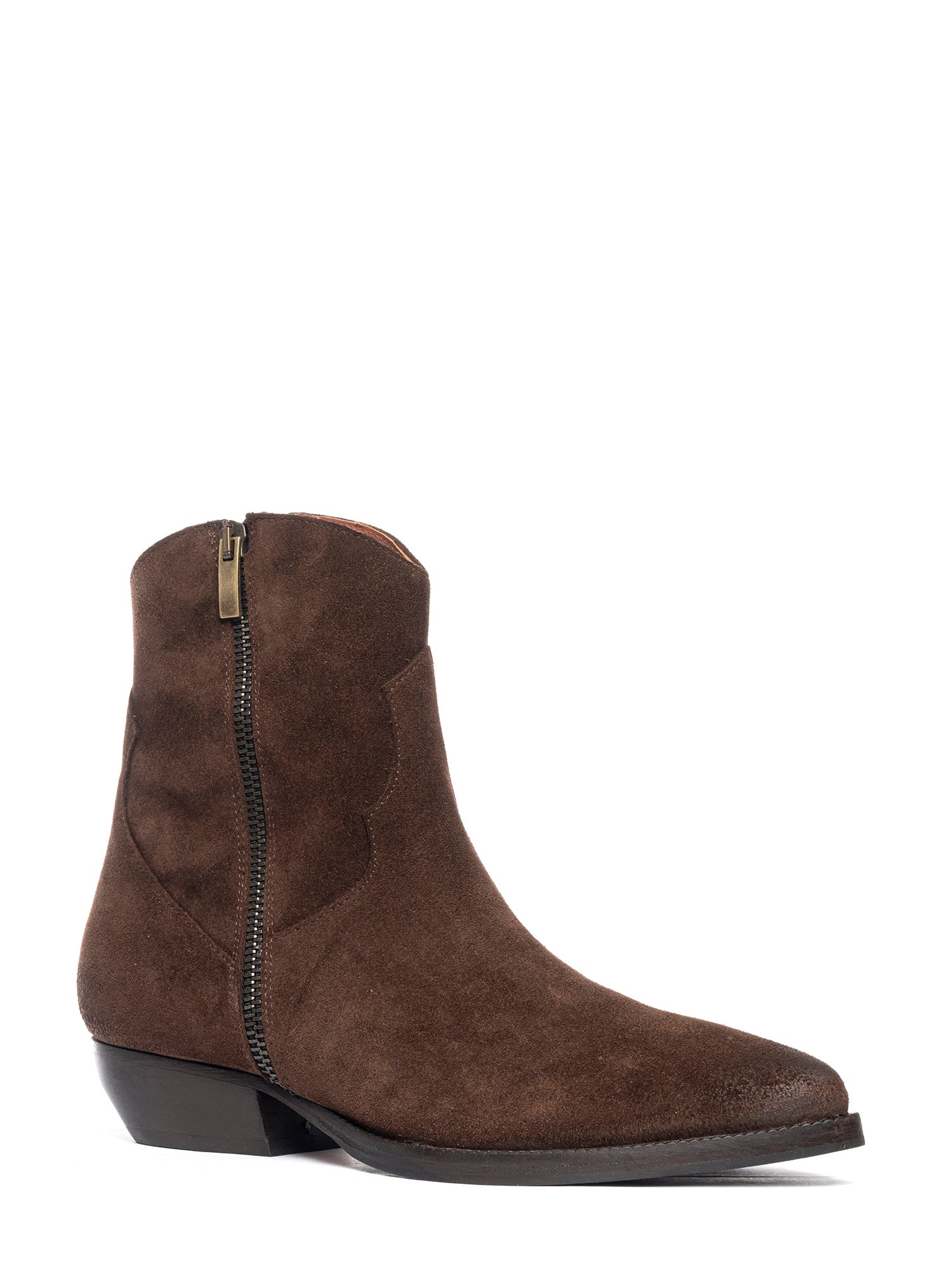 Tronchetti texani in camoscio marrone 2846