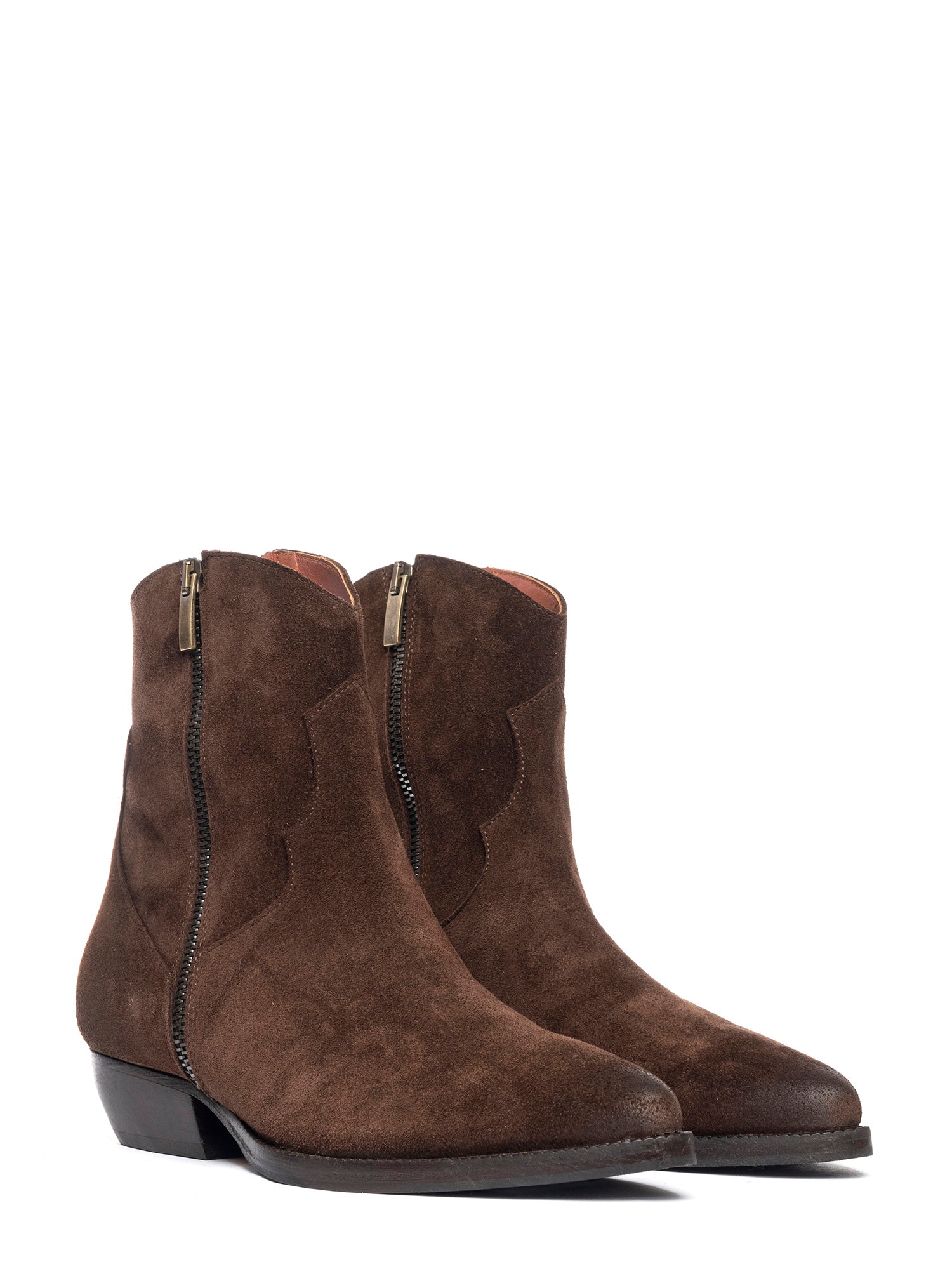 Tronchetti texani in camoscio marrone 2846