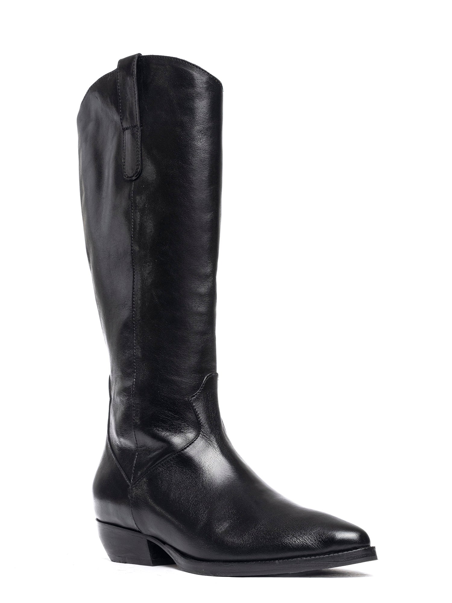 Stivali texani in vitello nero 2849