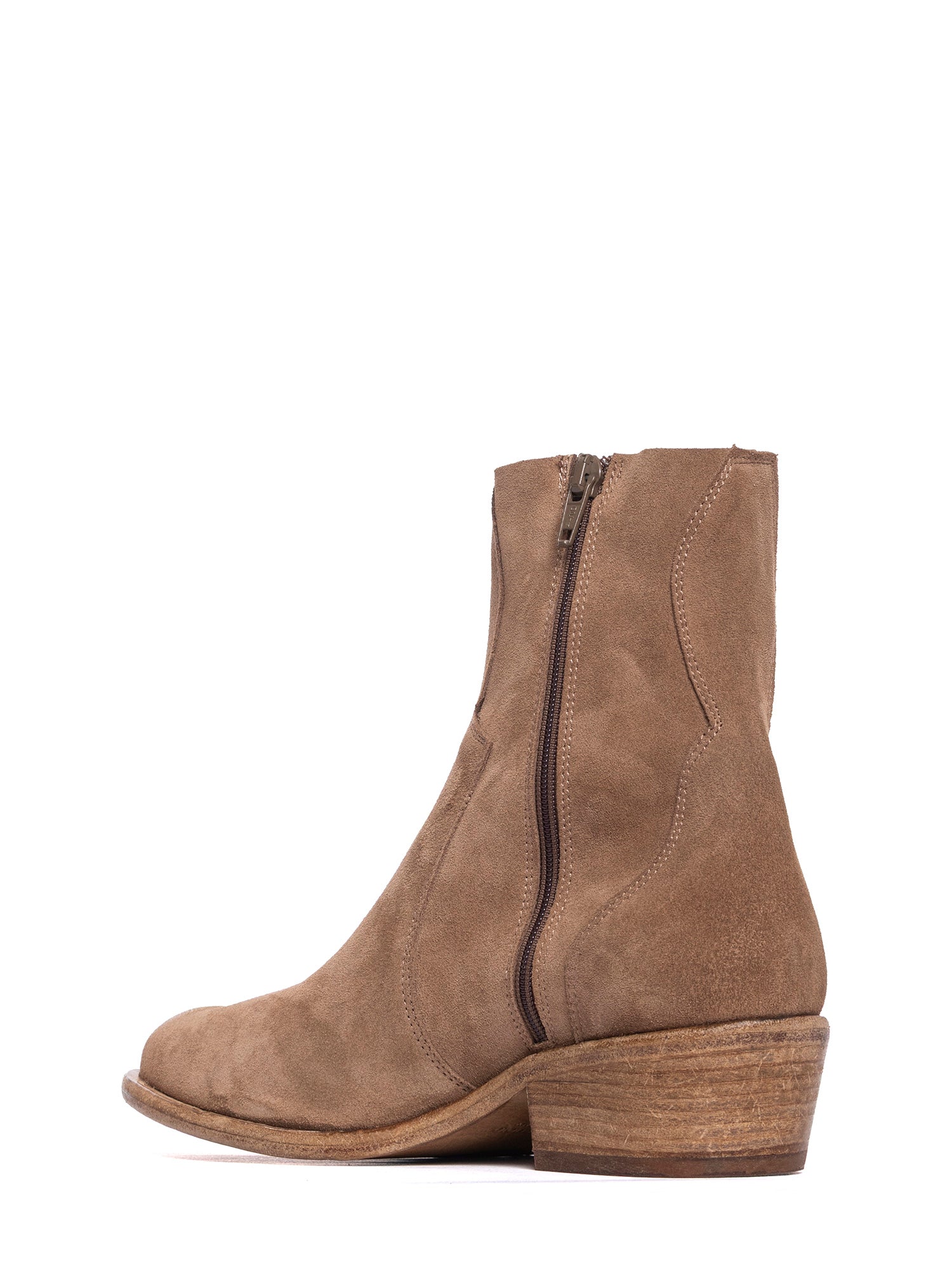 Tronchetti texani in camoscio cappuccino 2917