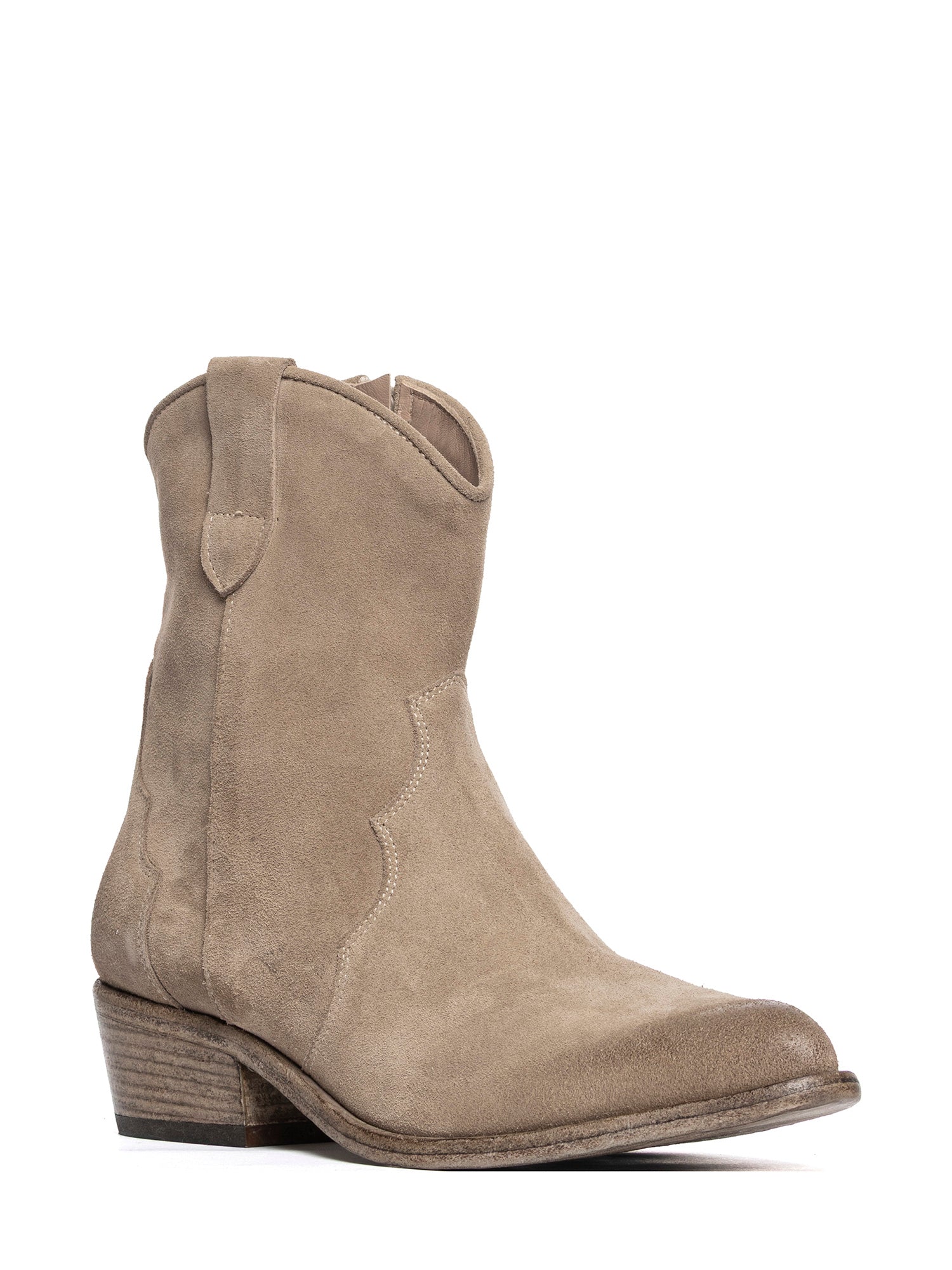 Tronchetti texani in camoscio beige 2919