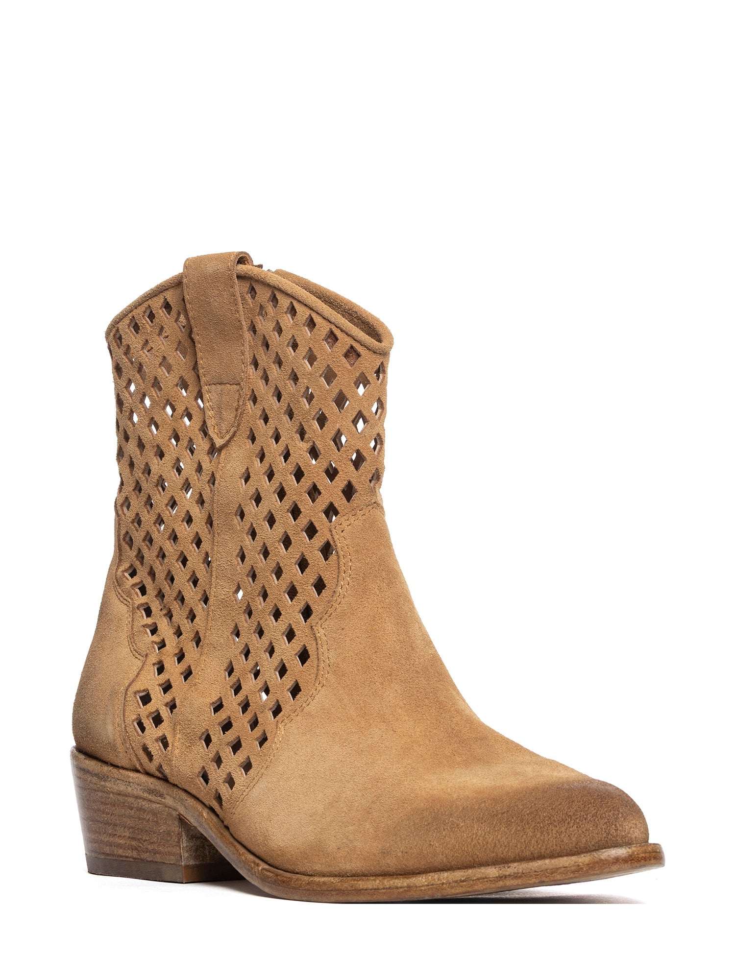 Tronchetti texani in camoscio cuoio 2919