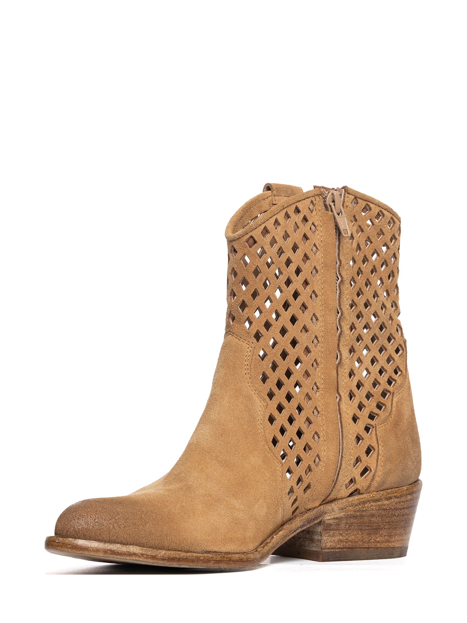 Tronchetti texani in camoscio cuoio 2919