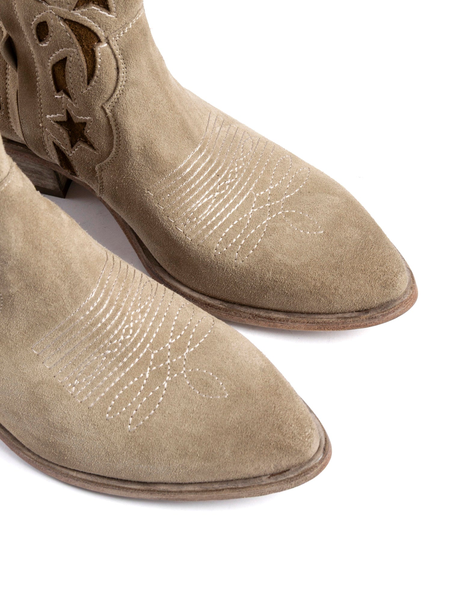 Tronchetti texani in camoscio beige 2920