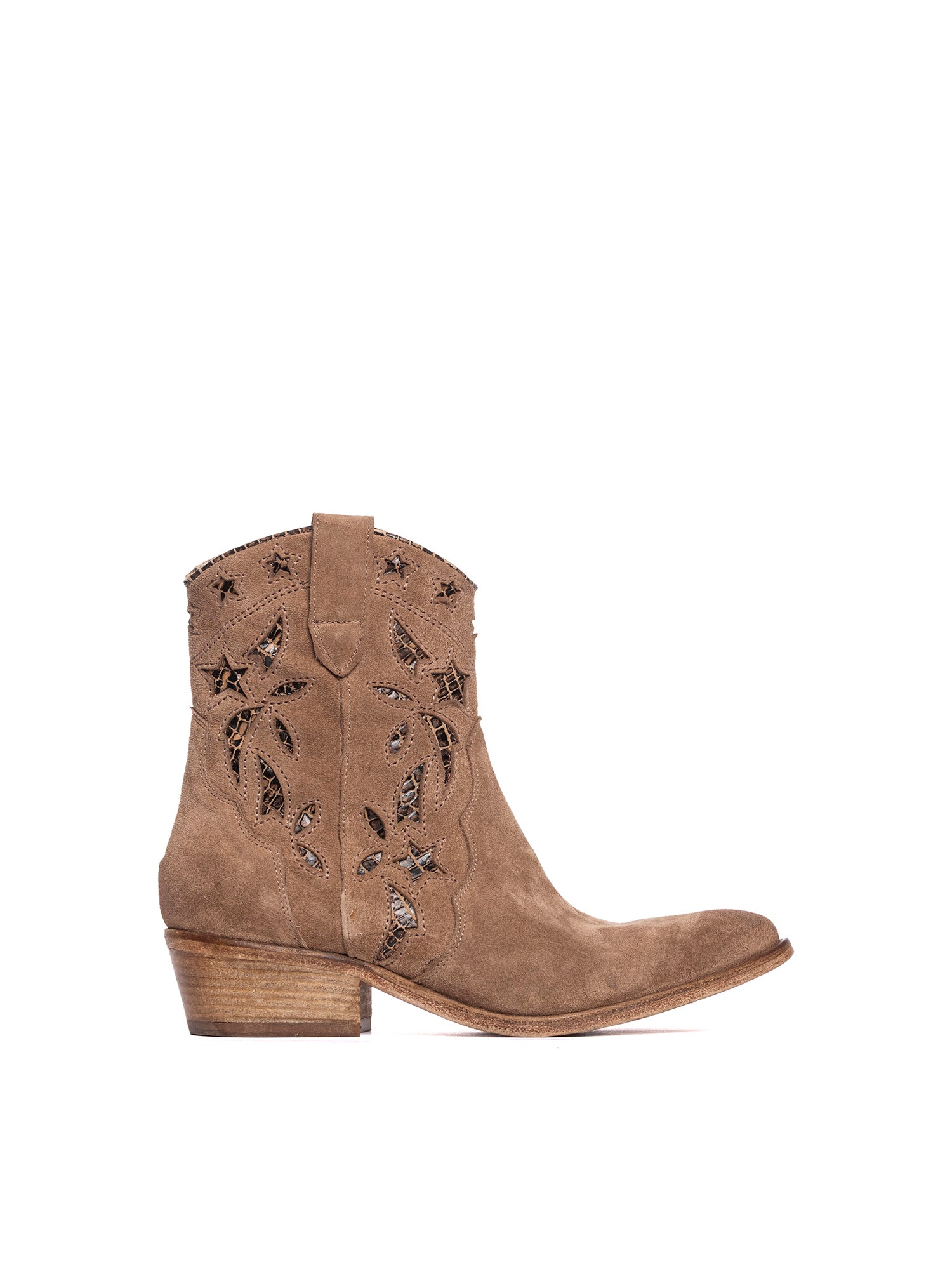 Tronchetti texani in camoscio cappuccino 2920