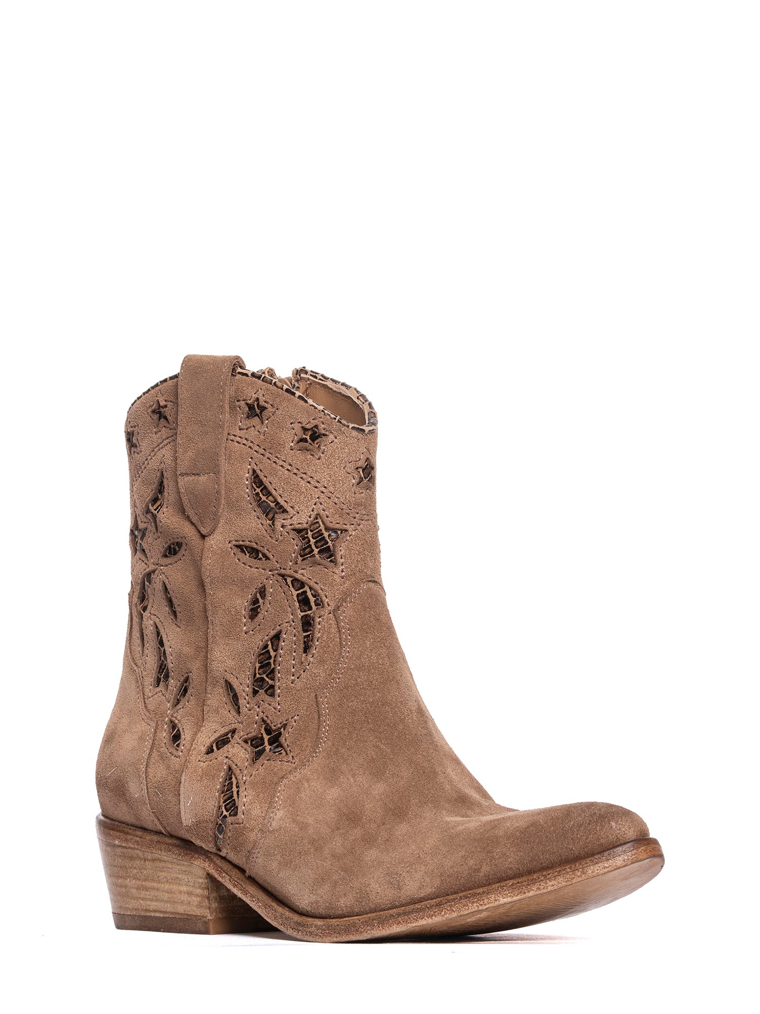 2920 cappuccino suede Texan ankle boots