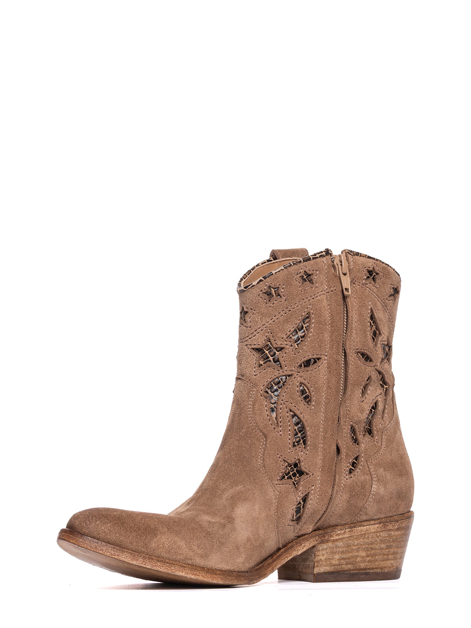 2920 cappuccino suede Texan ankle boots