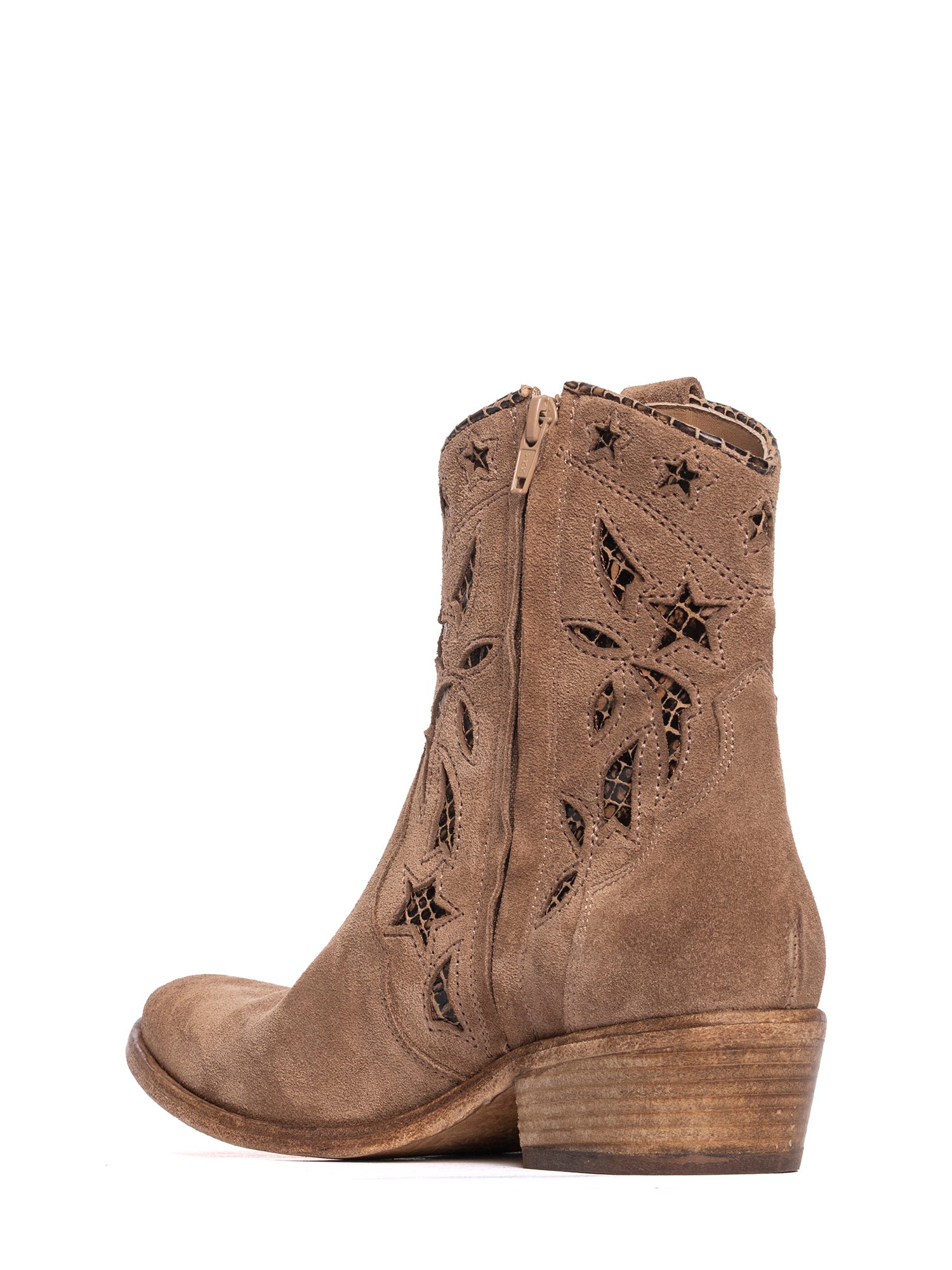 2920 cappuccino suede Texan ankle boots