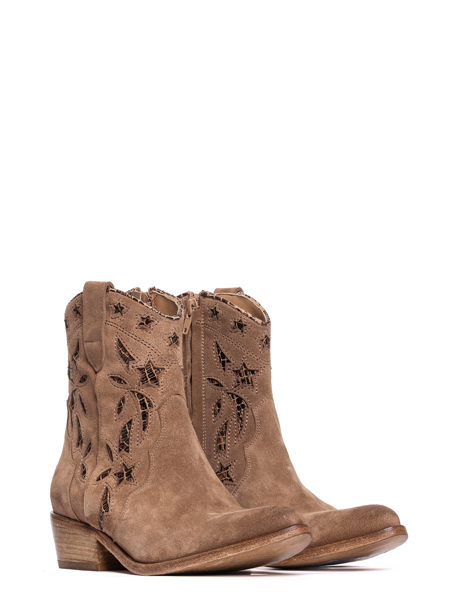 Tronchetti texani in camoscio cappuccino 2920