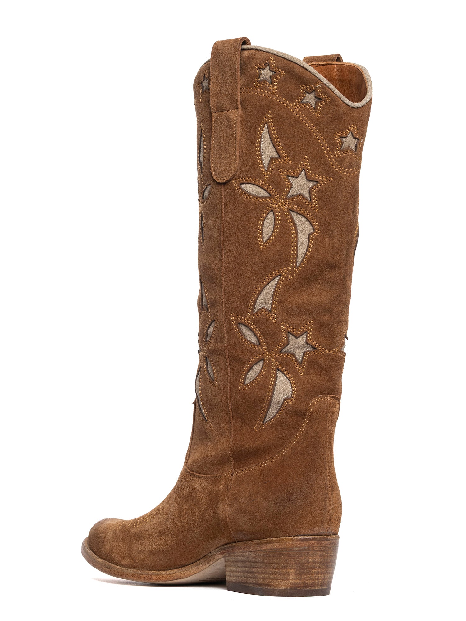 Stivali texani in camoscio whiskey 2924