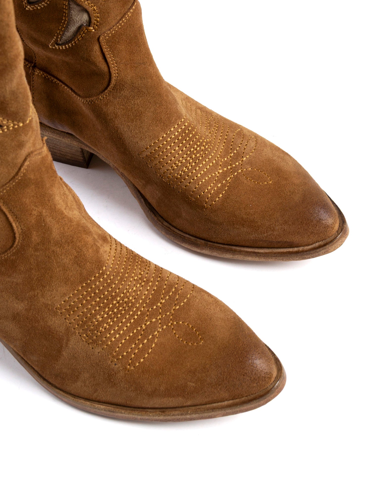 Stivali texani in camoscio whiskey 2924
