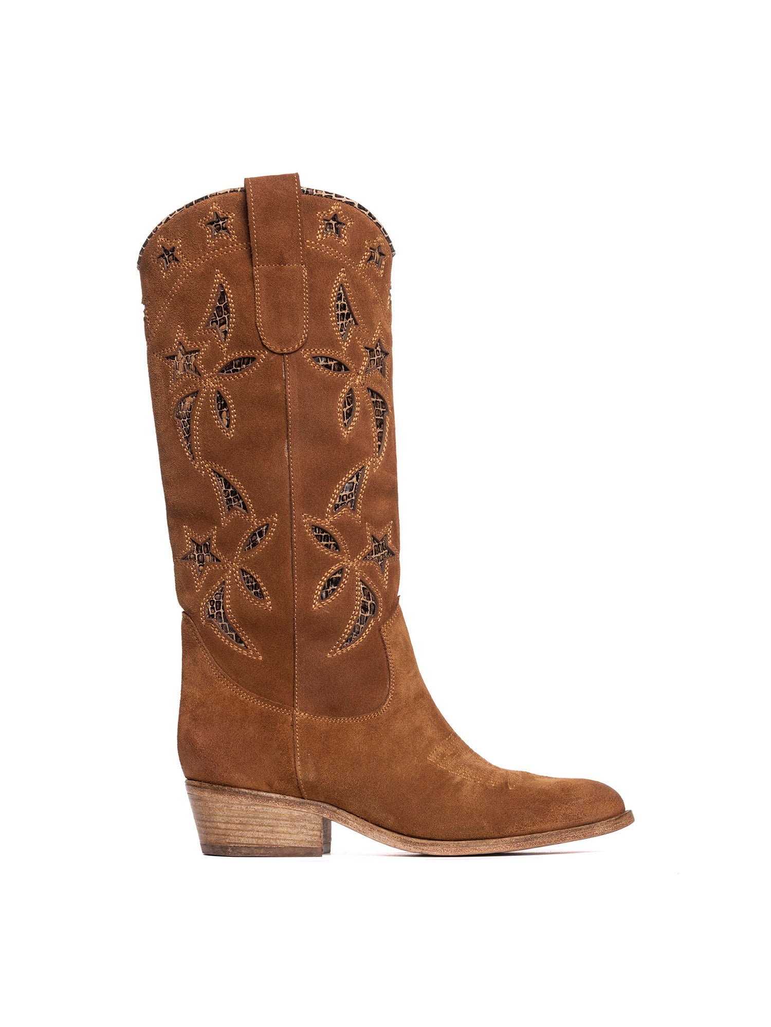 Stivali texani in camoscio whiskey snake 2924