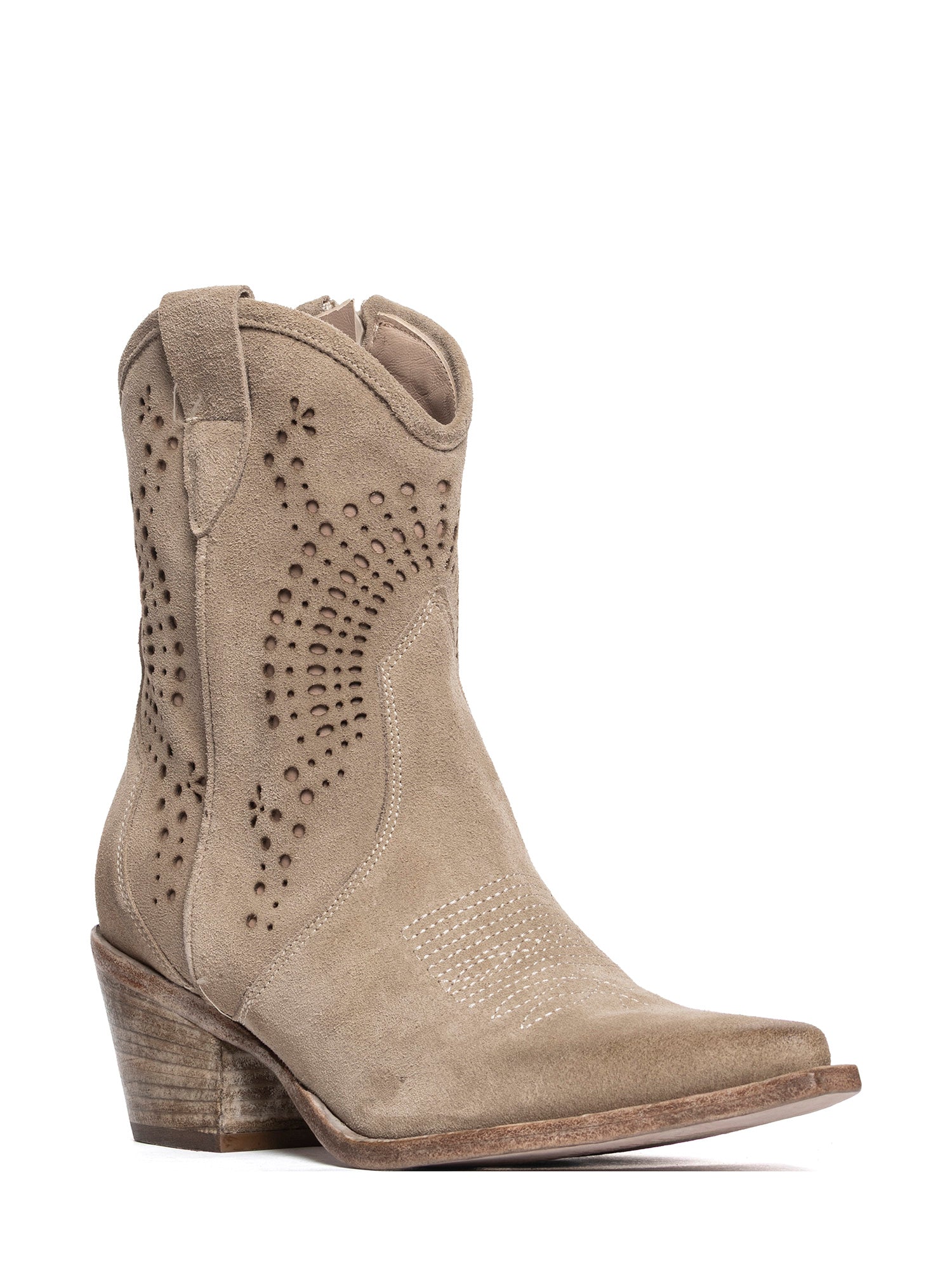 Tronchetti texani in camoscio beige 2933