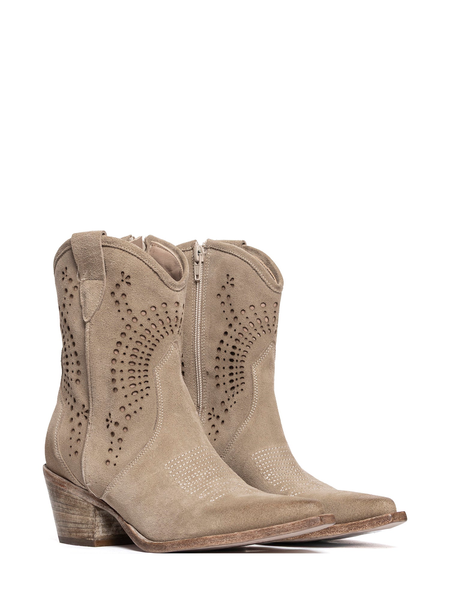 Tronchetti texani in camoscio beige 2933