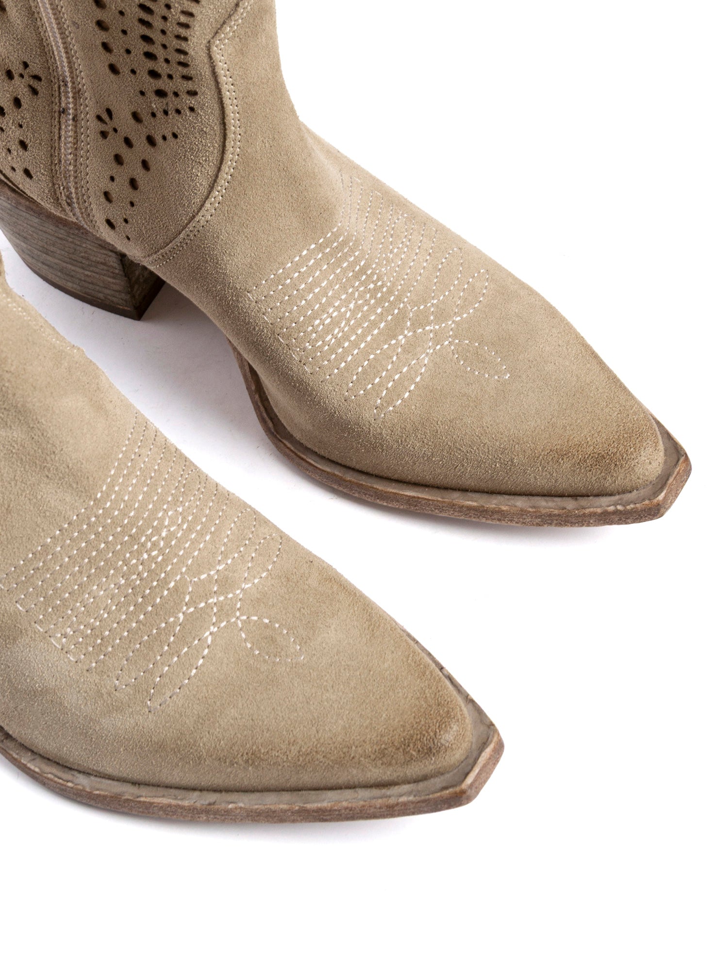 Tronchetti texani in camoscio beige 2933