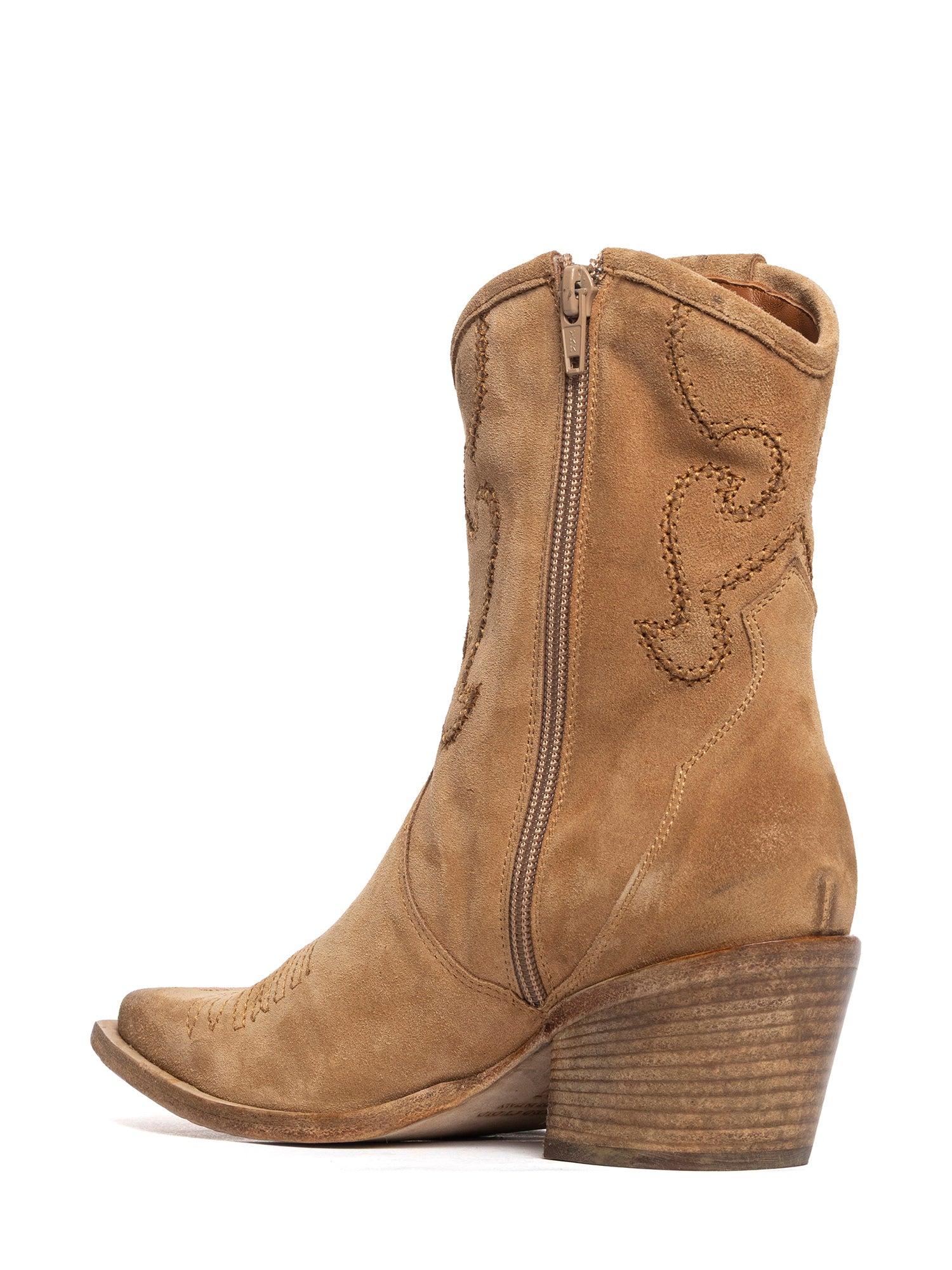 Tronchetti texani in camoscio cuoio 2934