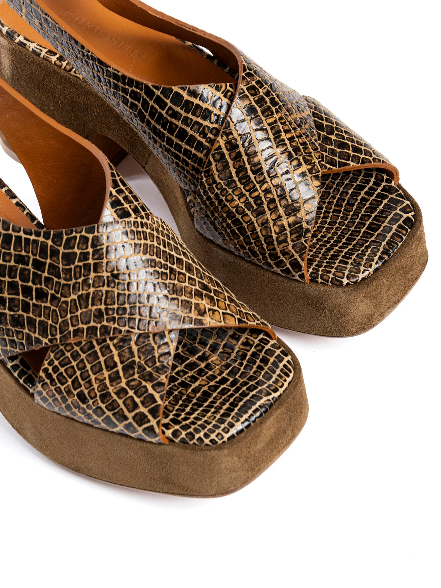Antelope 2947 Snakeskin Suede and Calfskin Wedges