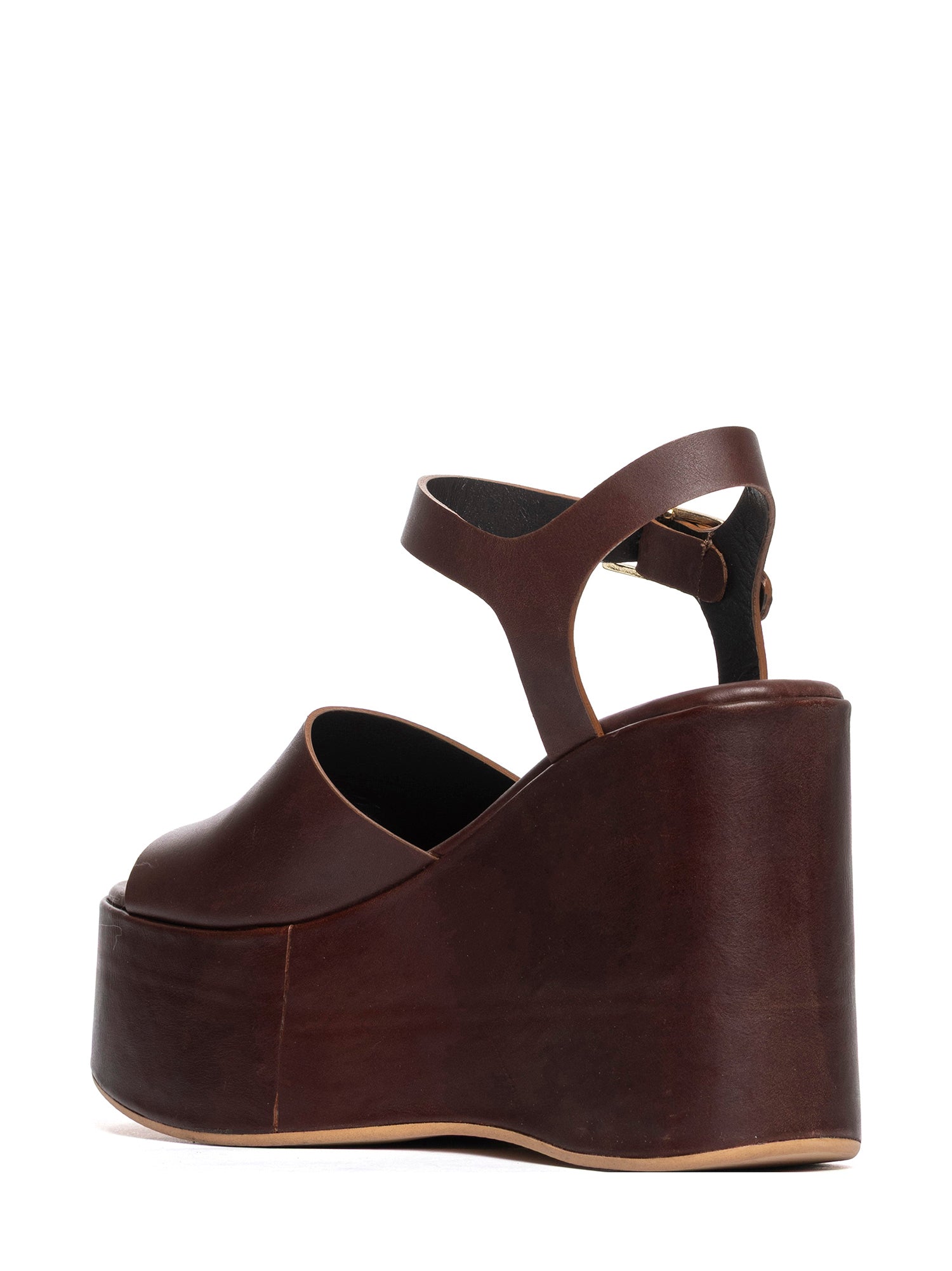 Chestnut calfskin wedges 2951