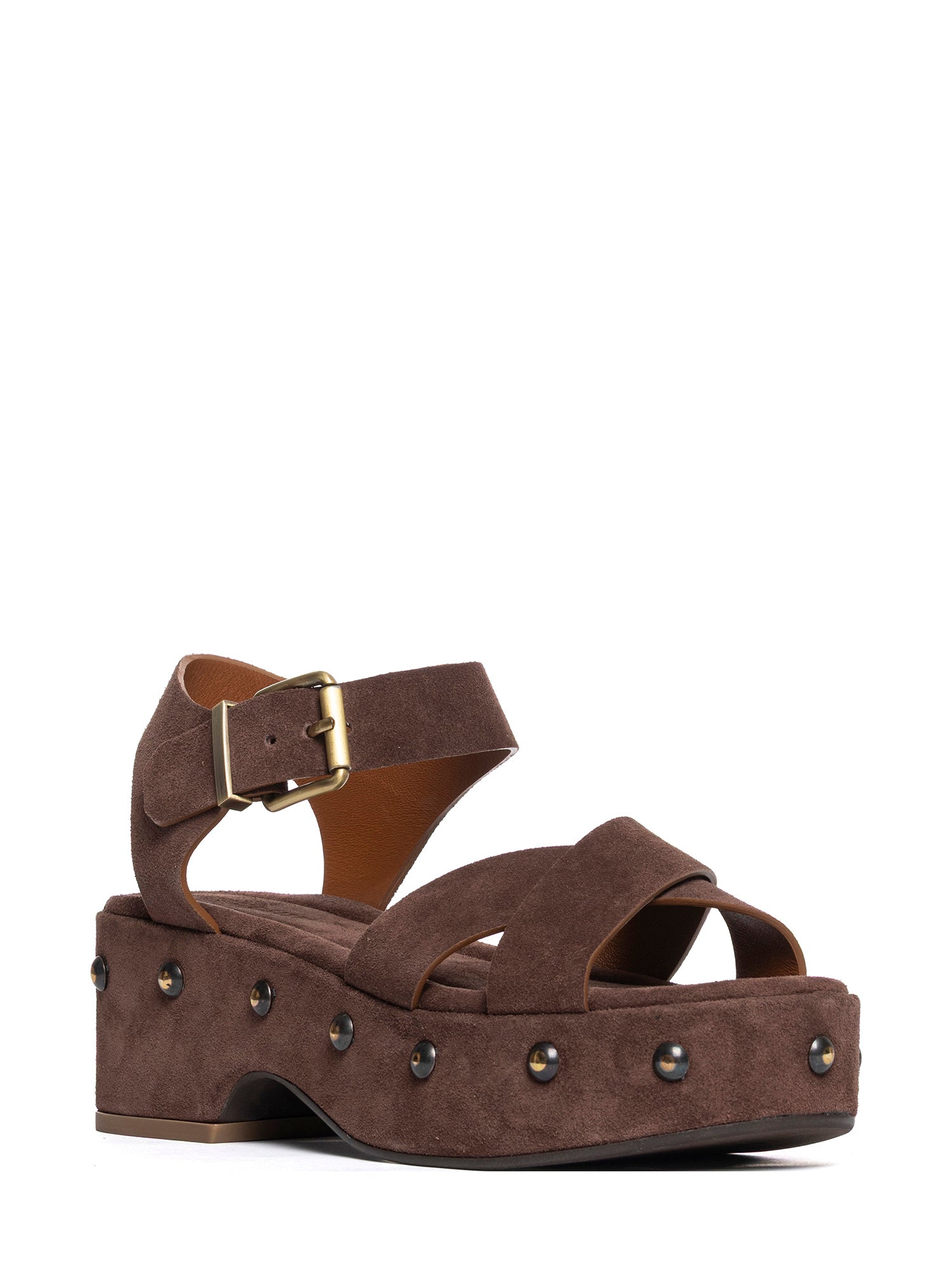 Dark brown suede wedges 2961