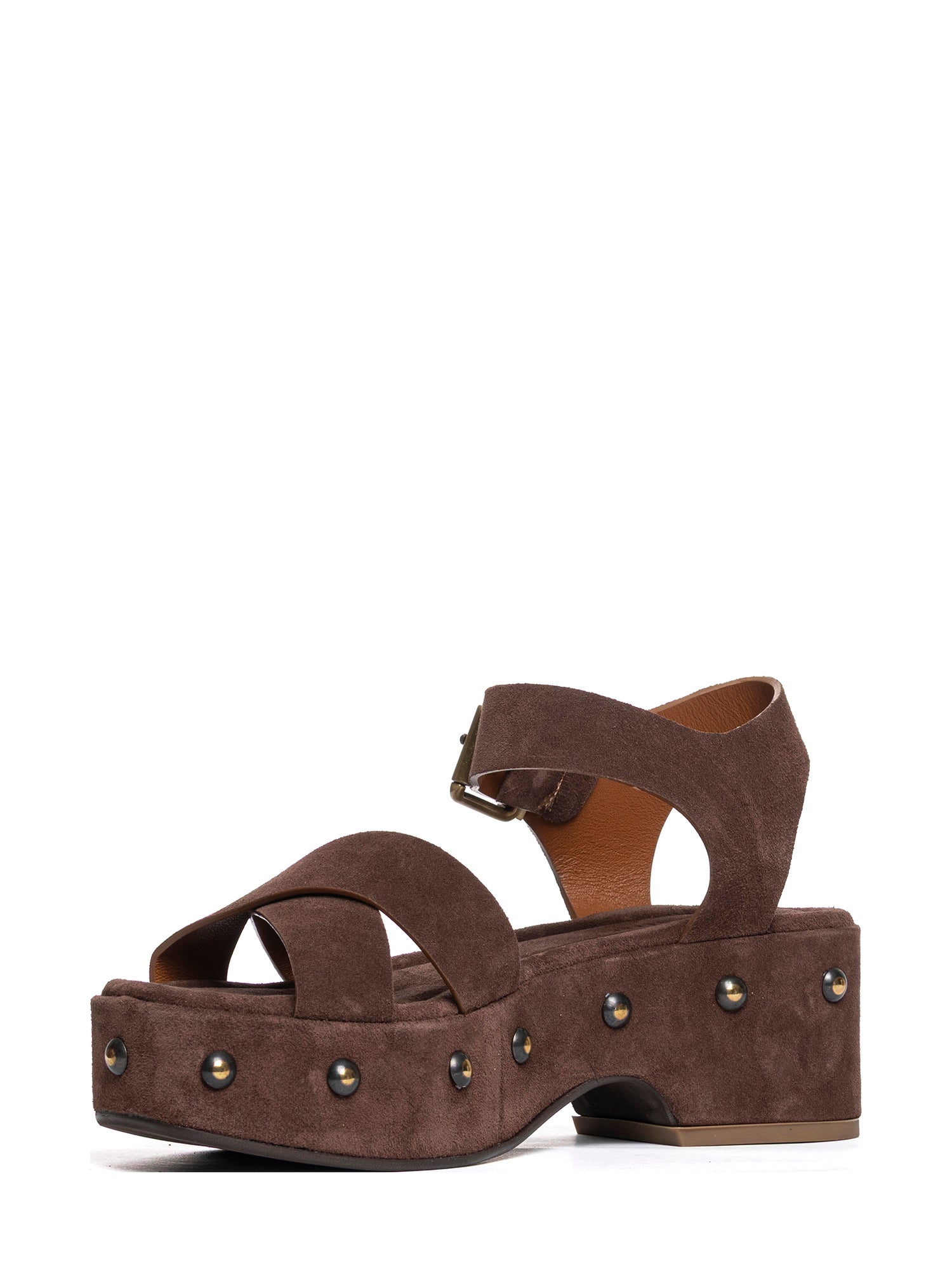 Dark brown suede wedges 2961