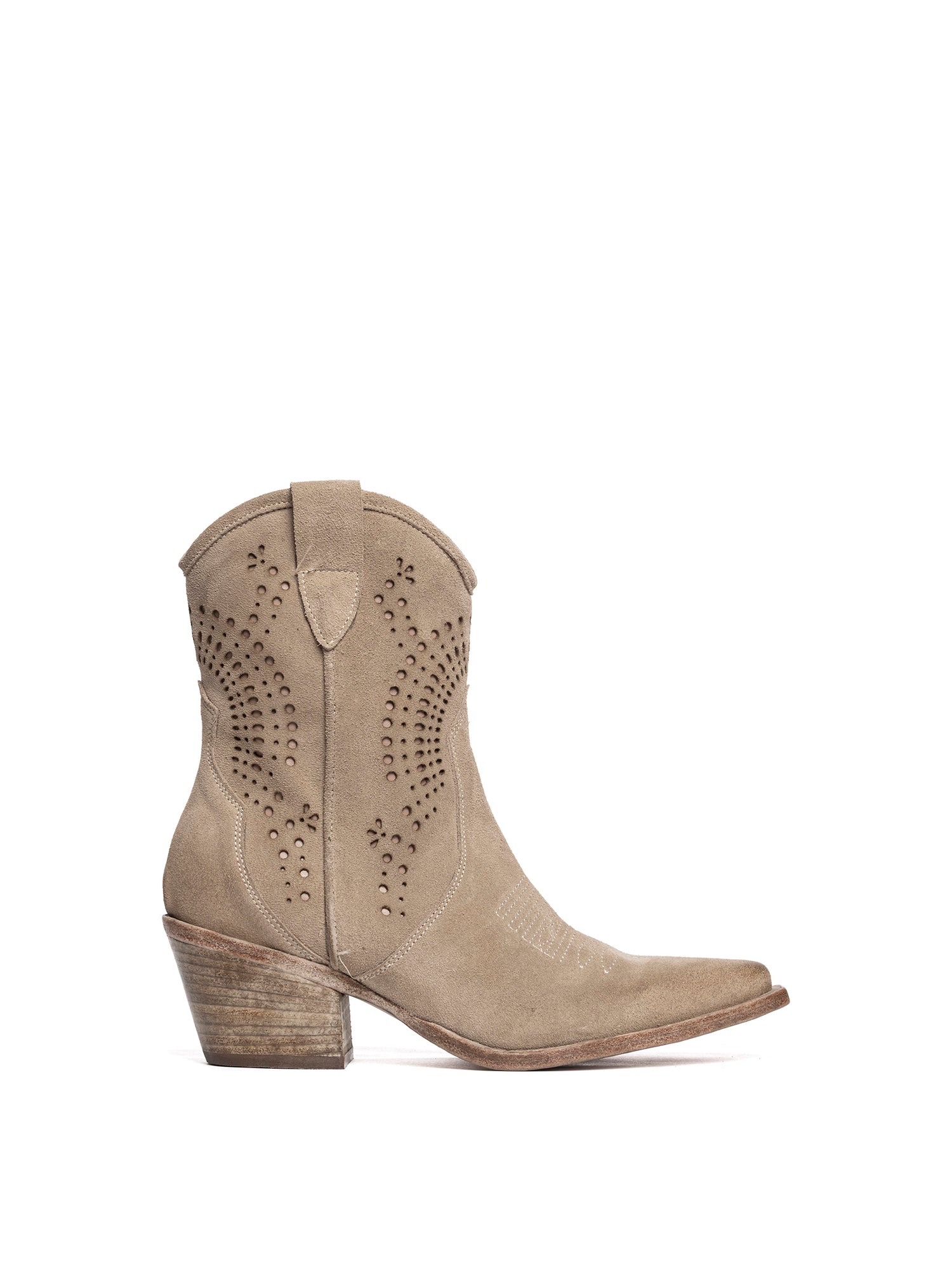 Tronchetti texani in camoscio beige 2933