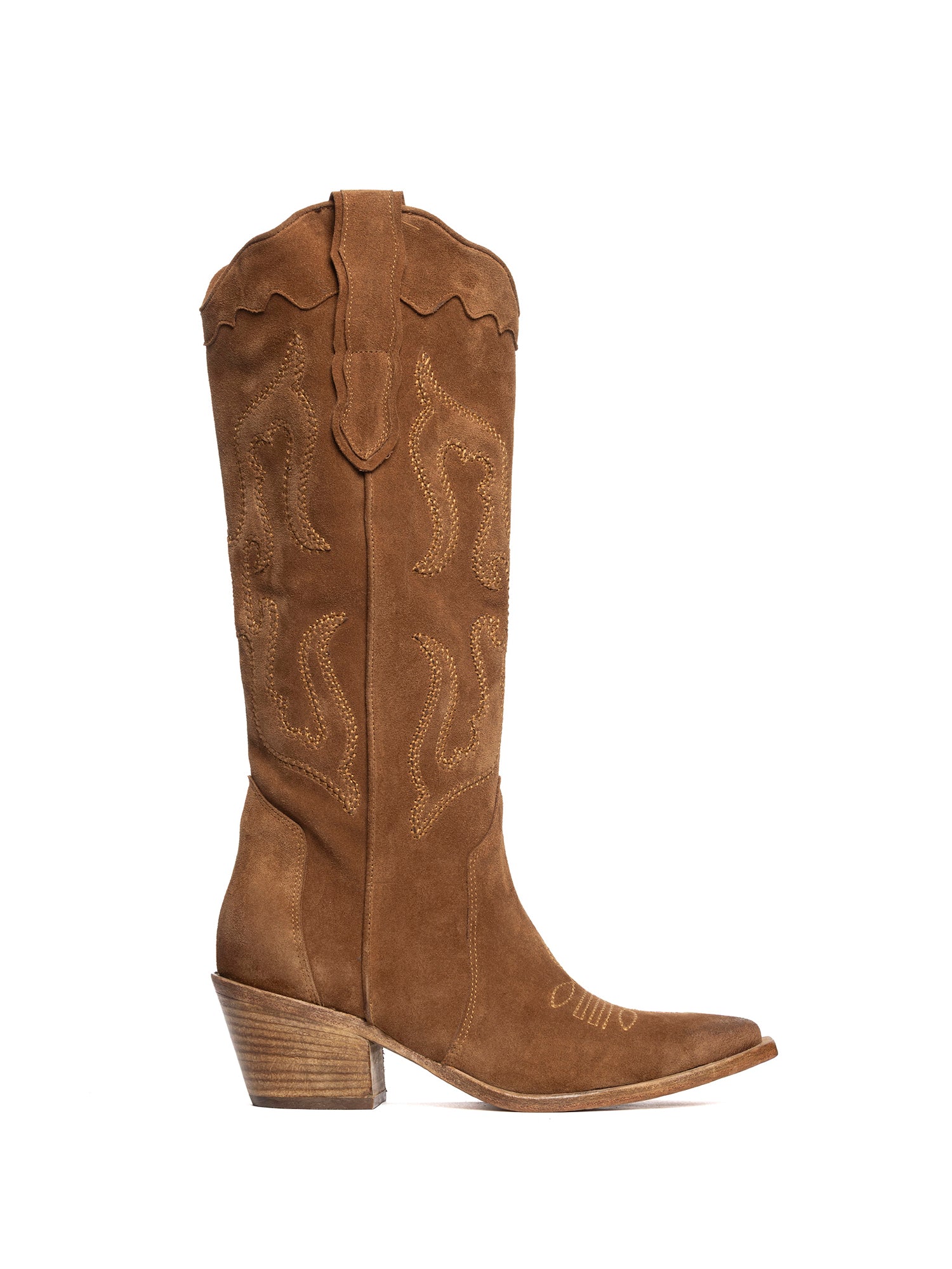 Stivali texani in camoscio whiskey 2936