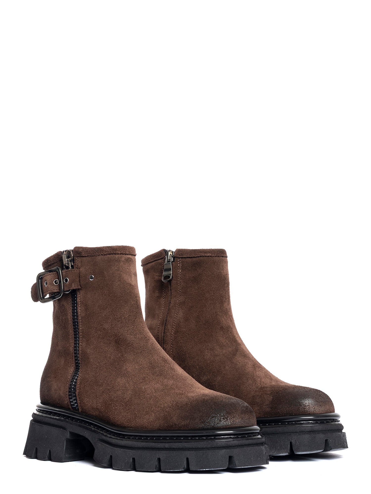 Tronchetti in camoscio marrone 2812