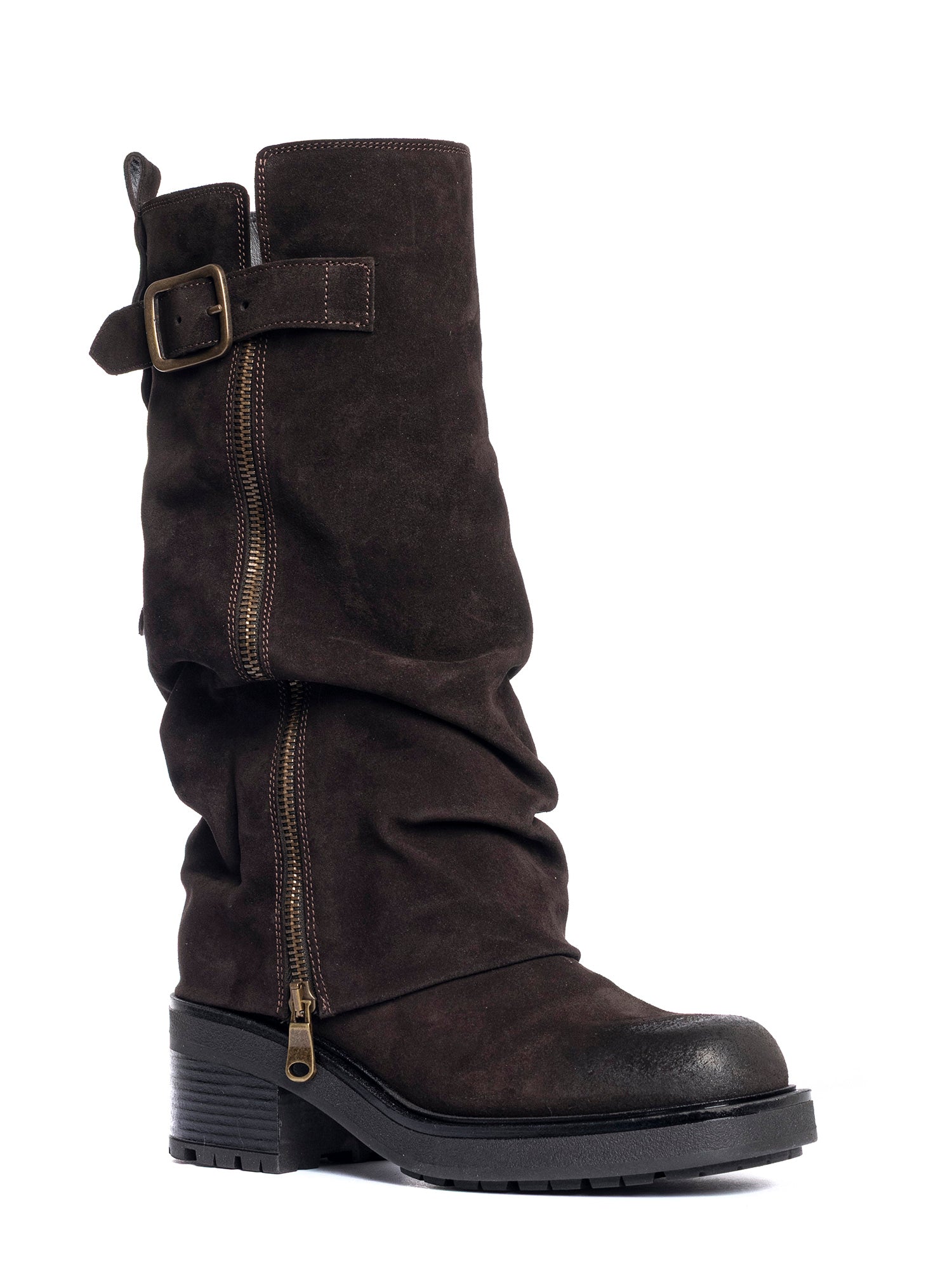 Biker in camoscio testa di moro 2828