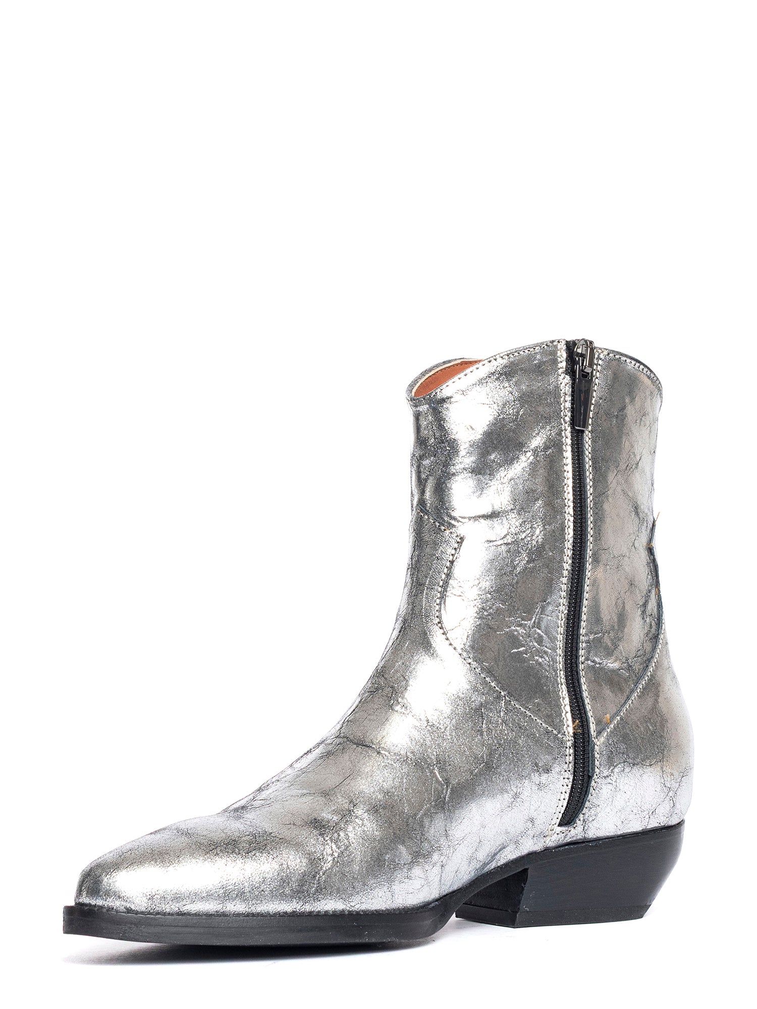 Tronchetti texani in laminato argento 2848