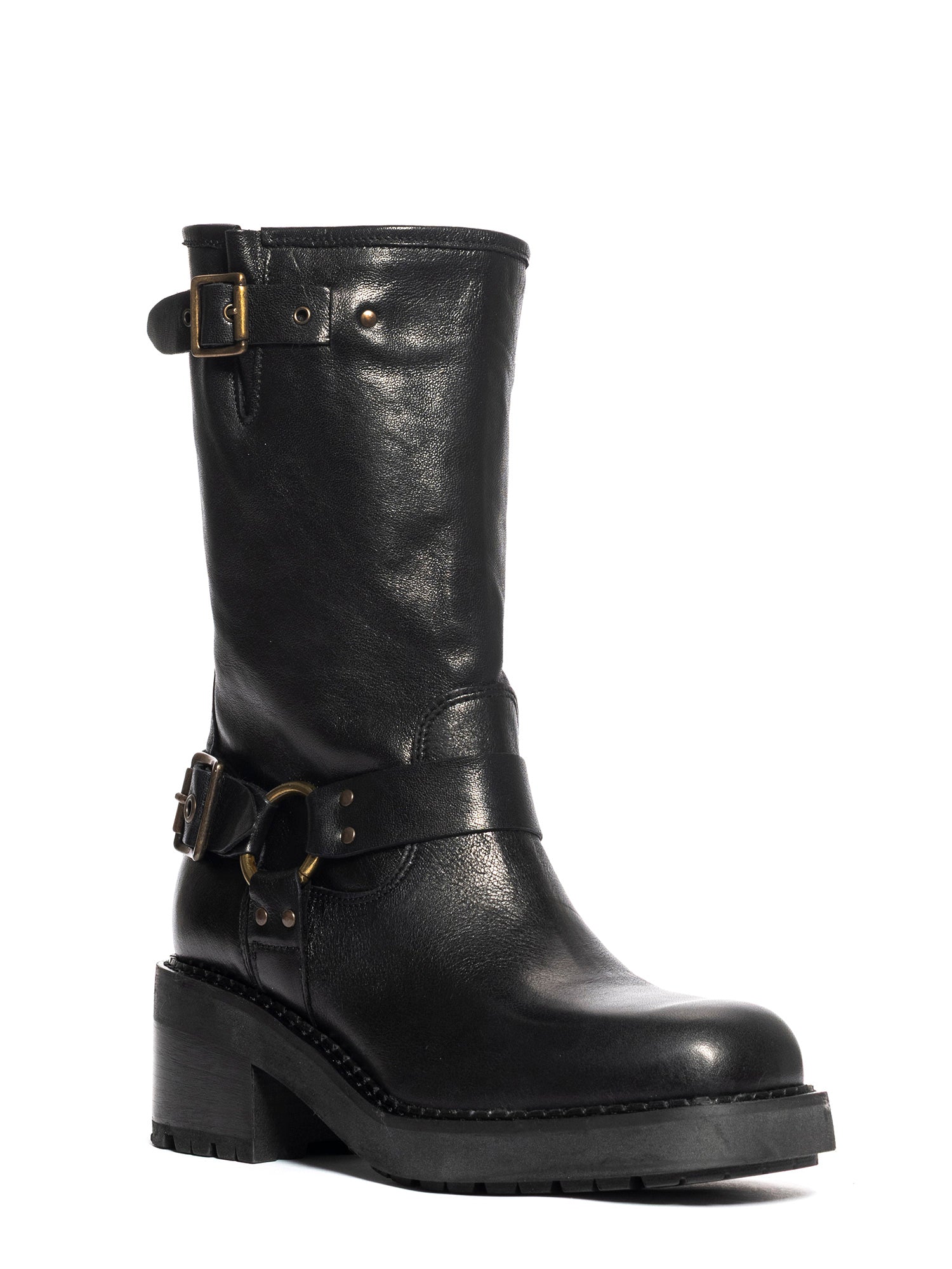 Biker in vitello nero 2830