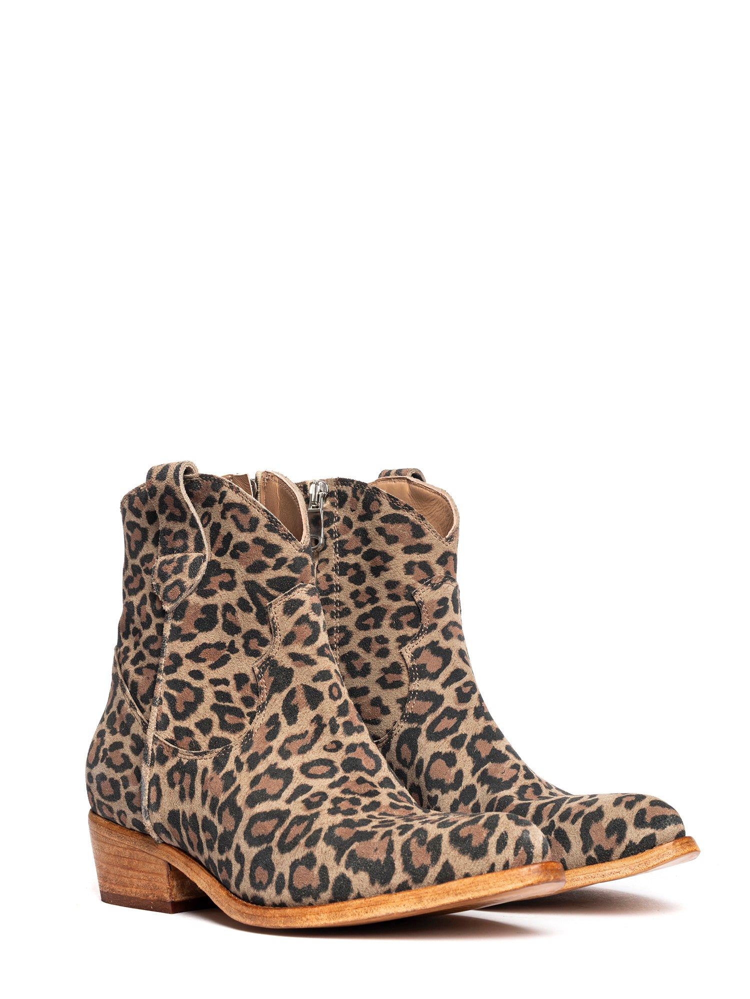 Tronchetti texani in camoscio leopardato 2715